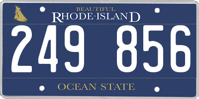 RI license plate 249856