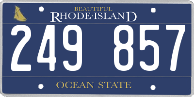 RI license plate 249857