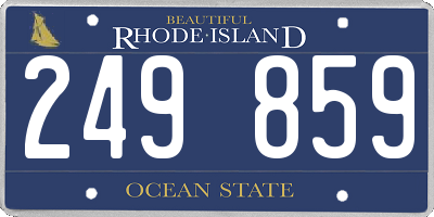 RI license plate 249859