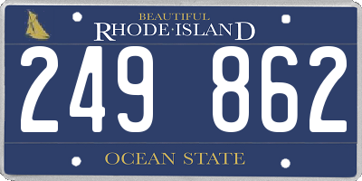 RI license plate 249862