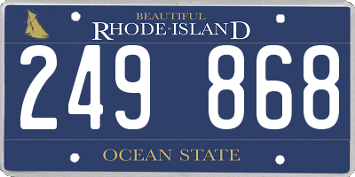 RI license plate 249868