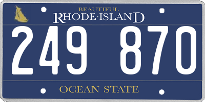 RI license plate 249870