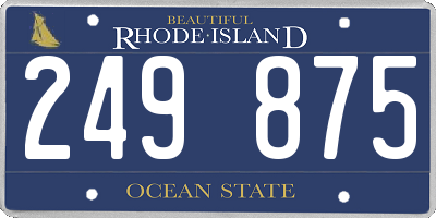 RI license plate 249875