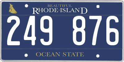 RI license plate 249876
