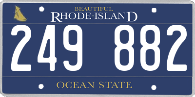 RI license plate 249882