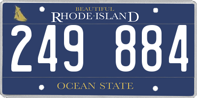 RI license plate 249884