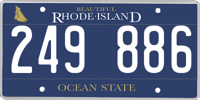 RI license plate 249886