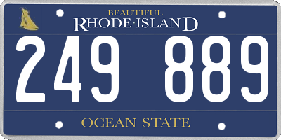RI license plate 249889