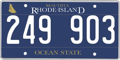 RI license plate 249903
