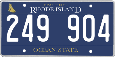 RI license plate 249904