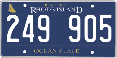 RI license plate 249905