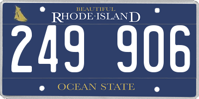 RI license plate 249906