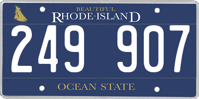 RI license plate 249907
