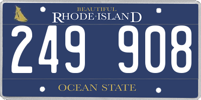 RI license plate 249908