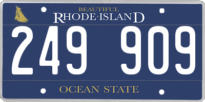 RI license plate 249909