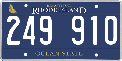 RI license plate 249910