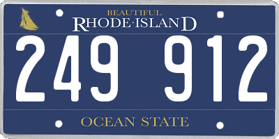 RI license plate 249912