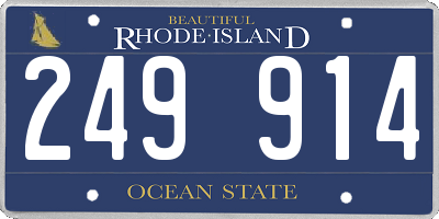 RI license plate 249914