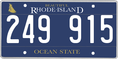 RI license plate 249915