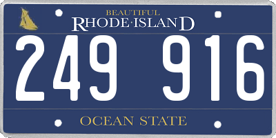 RI license plate 249916