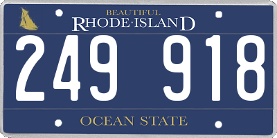 RI license plate 249918