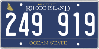 RI license plate 249919