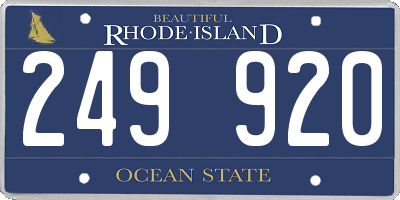 RI license plate 249920