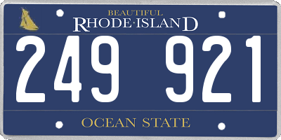 RI license plate 249921