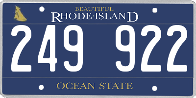RI license plate 249922