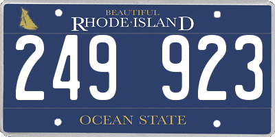 RI license plate 249923