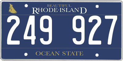 RI license plate 249927