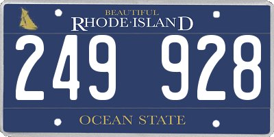 RI license plate 249928
