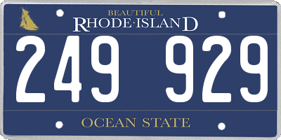 RI license plate 249929