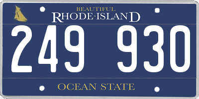 RI license plate 249930