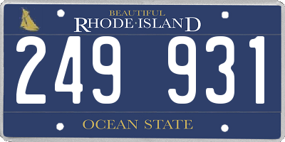 RI license plate 249931