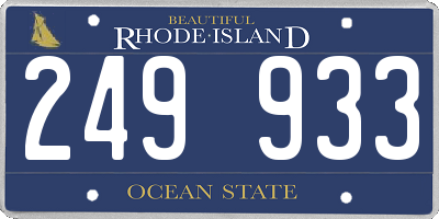 RI license plate 249933