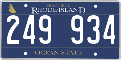RI license plate 249934