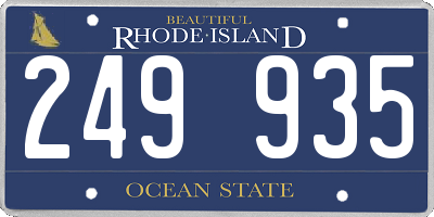 RI license plate 249935