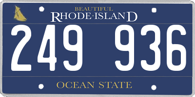 RI license plate 249936