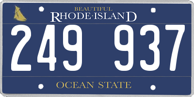 RI license plate 249937