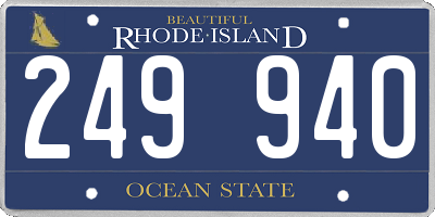 RI license plate 249940