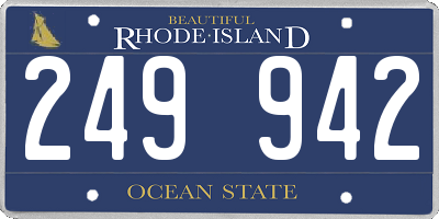 RI license plate 249942