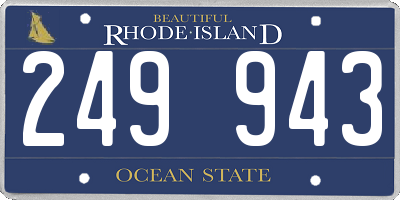 RI license plate 249943