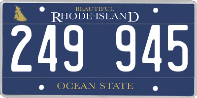 RI license plate 249945