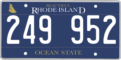 RI license plate 249952