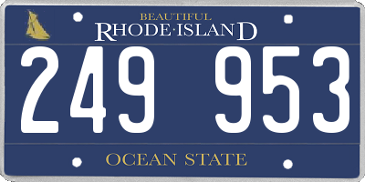 RI license plate 249953