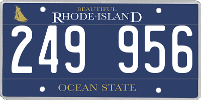 RI license plate 249956