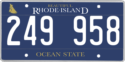 RI license plate 249958