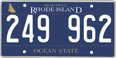 RI license plate 249962