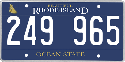 RI license plate 249965